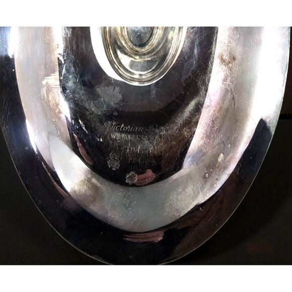 Vintage W.M.Rogers and Sons Victorian Rose Silver Plated Gravy Boat - Picture 6 of 11